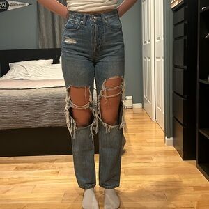 Aeropostale Ripped Blue Boyfriend Jeans